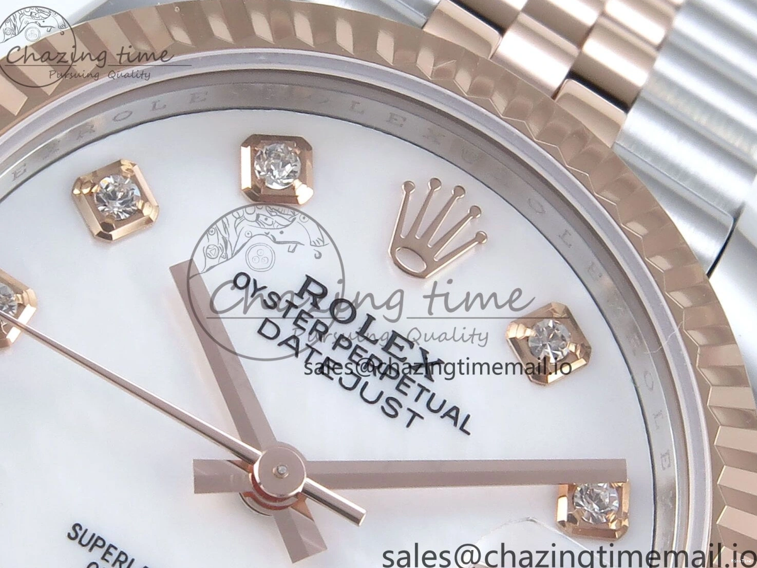 MiroTime 0103 QuickDry DateJust 31 278271 ARF 1:1 Best Edition 904L Steel White MOP Diamonds Dial on SS RG Jubilee Bracelet ETA 517